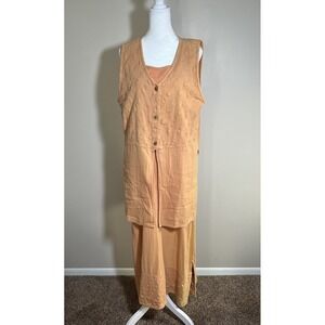 El Huarache Handmade Cotton Dress‎ XL Melon Textured Cotton Shift Dress & Jacket